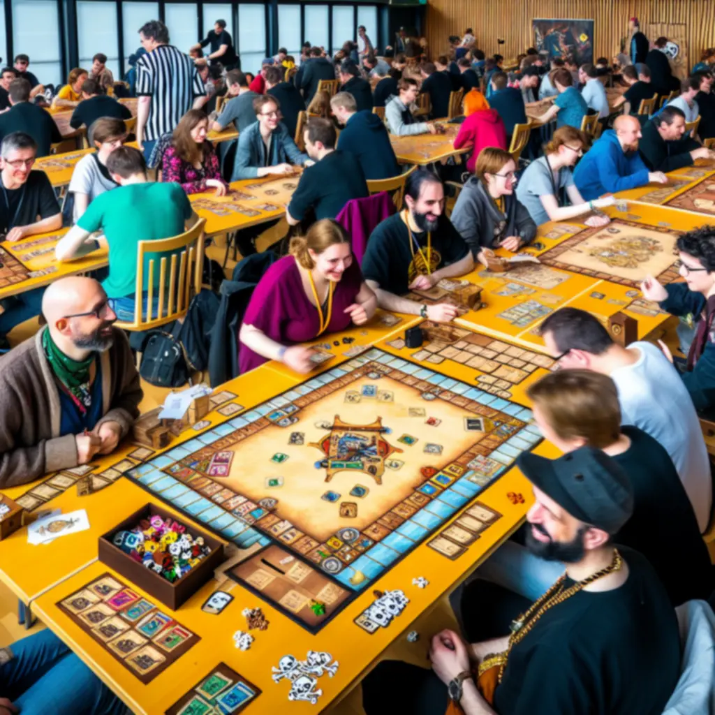 Turniej Pirate PL Game: stoły z graczami, plansze i sędzia